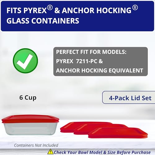 Couvercle rectangulaire de remplacement Klareware rouge compatible Pyrex 7211-PC
