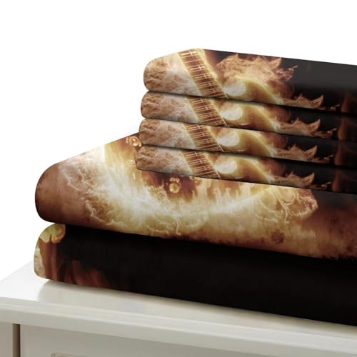 Housse de couette respirante motif flamme de roche en microfibre résistante pour lit double - 7