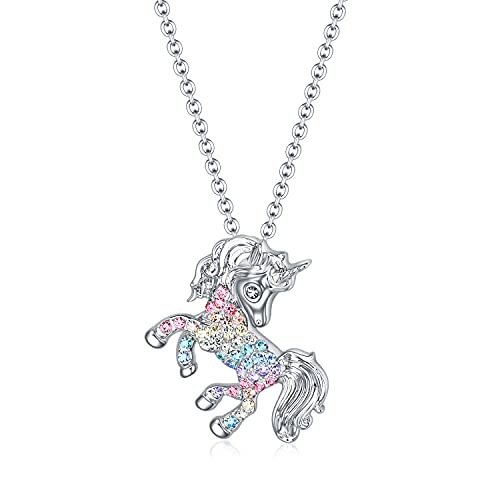 Unicorns Necklace Gifts for Girls,Rainbow Unicorn Necklaces Jewelry Gift for Women Girls Unicorn Lovers