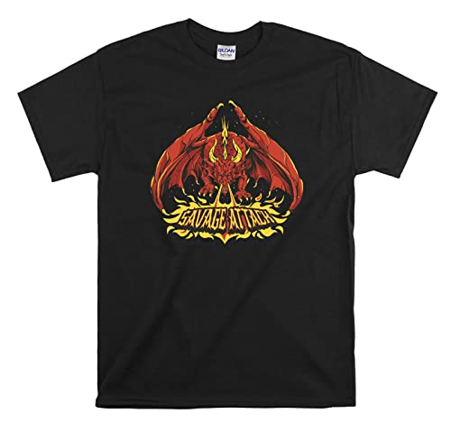 T-shirt Dragon Savage Attack noir taille M pour un style urbain quotidien