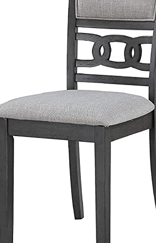 New Classic Furniture Gia 5-Piece Round Dining Set With 1 Dining Table And 4 Chairs, 47-Inch, Gray #TOP7
