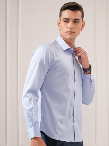 Image of Highlander Men's Slim Fit Formal Shirt | Solid Formal Shirt for Men | Comfortable Fabric | Stylish Design for Everyday Use & Office Wear