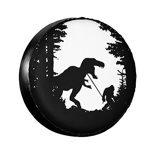 Dinosaur Bigfoot Rv Spare Tire Cover Wheel Tire Cover for Travel Trailers Protectors Weatherproof Dust-Proof for Camper Trailer Truck SUV Rv Universal 17