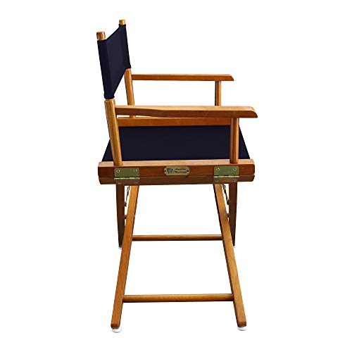 American Trails Extra-Wide Premium 18\" Director\'s Chair Mission Oak Frame with Navy Canvas - Thumbnail 5