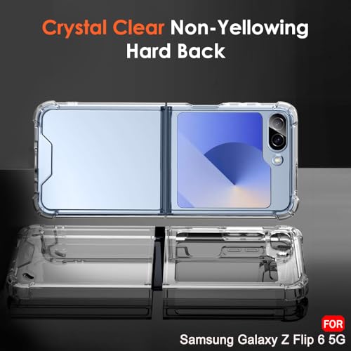 Image of TheGiftKart Crystal Clear Back Cover Case for Samsung Galaxy Z Flip 6 5G | Shock Proof 360 Protection | Hard Clear Back Cover Case for Samsung Galaxy Z Flip 6 5G (PC & TPU, Transparent Bumper)