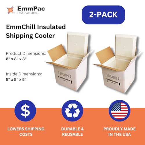 EmmChill SF8A EcoFriendly Insulated Shipping Cooler, 8