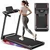 Treadmill with Incline 3-in-1 Portable Treadmills for Home Small, Incline Walking Pad Treadmill with Handle Bar, Walking Pad Foldable with 3.0HP Quiet Brushless, LED Dispay, 300LBS Capacity Black