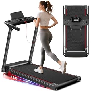 Treadmill with Incline 3-in-1 Portable Treadmills for Home Small, Incline Walking Pad Treadmill with Handle Bar, Walking Pad Foldable with 3.0HP Quiet Brushless, LED Dispay, 300LBS Capacity Black