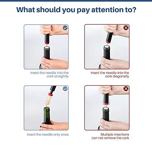 Quntis Sacacorchos Vino Profesional, Abrebotellas Vino Abrebotellas de Presión de Aire Abridor de Vino, Abridor de Acero Inoxidable, Bomba de Botella Regalo Mujer Hombre para Fiesta Cumpleaños-Negro - imagen 7