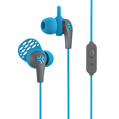 JLab JBuds Pro Signature Earbuds, Titanium 10mm Drivers, Music Controls, Universal Mic, Custom Fit with Cush Fins, Blue Sky by JLab - Used condition - Image 4