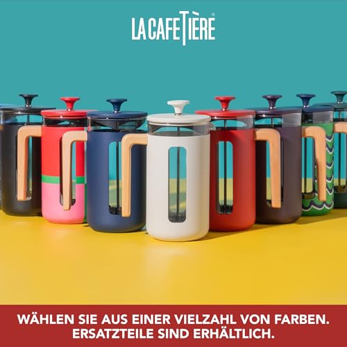 La Cafetière Pisa Cafetière, 8 Tassen/1 l, hitzebeständiges Borosilikatglas und Edelstahl mit griffigem Kolben… – Ansicht 6