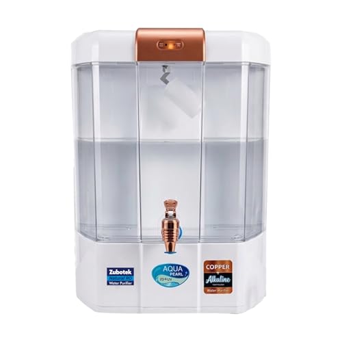 Image of Aqua Pearl RO Water Purifier with RO+UV+Copper+Zinc+Alkaline pH B12,12 Litre Storage, 20 LPH, Wall Mounted, Electric, Advance HTDS Membrane | Suitable for all type water with 1-Year Warranty