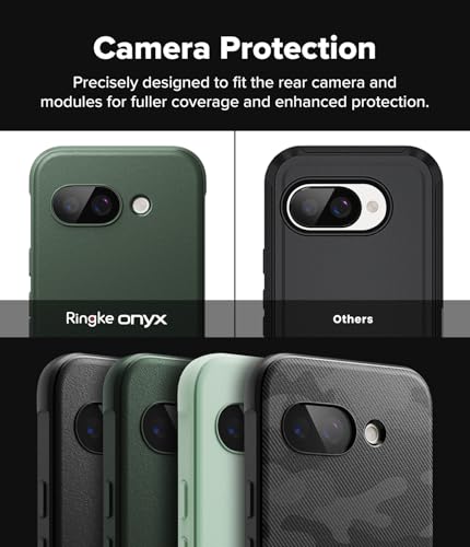 Image of Ringke Onyx Compatible with Google Pixel 9a Case Cover Rugged Flexible Durable Anti-Slip TPU Protection Shockproof Pixel 9a Back Cover - Dark Green