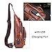 LUKZIJAES Genuine Leather Sling Bag for Men Crossbody Shoulder Chest Pack Hiking Casual Daypack Outdoor Travel Backpack (#1-Brown)