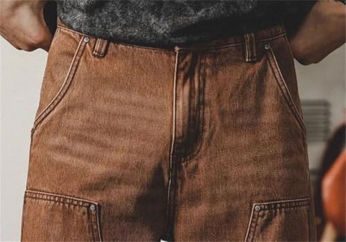 Men's Retro Male Cowboy Pants Loose Trousers Clothing Clothes Goth Streetwear Baggy Jeans2