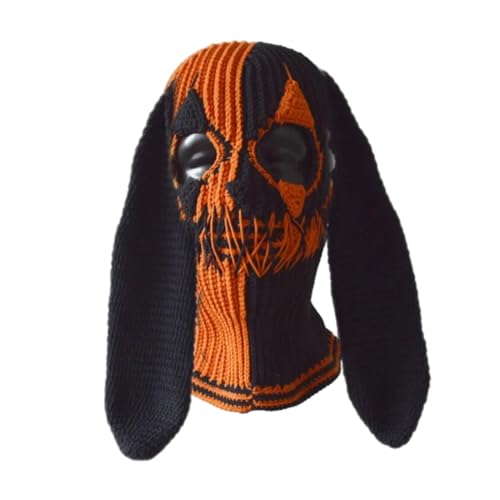 Cagoule d'Halloween pour femmes et hommes adultes - Bonnet de clown diable fait à la main - Chapeau à capuche en crochet pour fête