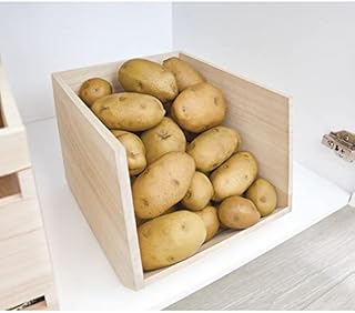 iDesign EcoWood Kitchen Storage Box with Open Front, Kitchen Container Made from Eco-Friendly Paulownia Wood, Wooden Box for Kitchens, Bathrooms and More, Beige,25.40/29.11/20.73 cm