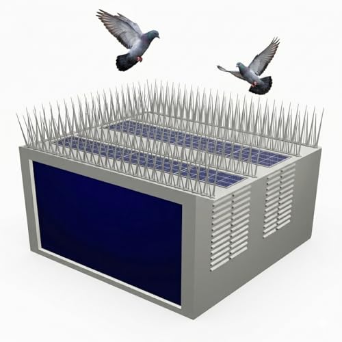 Image of (Pack of 10 with Double Sided Tape) Bird and Pigeon Spikes, Pigeon Control Spikes Anti Bird Plastic Spikes for AC Balcony Railing Window Home Protection