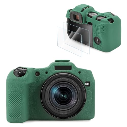 VOVMOEYA �L���m�� CANON EOS R8�ƌ��������� �J�����ی�P�[�X[�����K���X�t�B����2���t�� 9H 0.25mm]�AEOS R8�{�f�B�P�[�X �\�t�g�ȃV���R���� �~���[���X���J�����J�o�[ �y�� �S�ʕی� �O�r�ڑ��\ �ϏՌ� ����~�� 