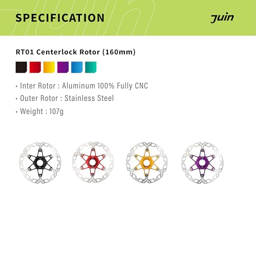 Juin RT01 Centerlock Disc Brake Rotor, Red, 160mm - High Performance ...