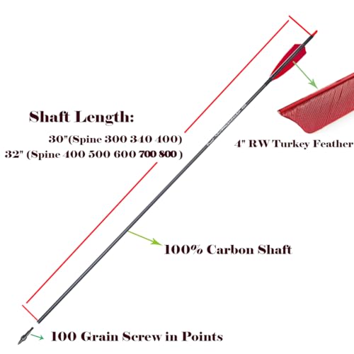 Pinals Archery Hunting Carbon Arrows for Compound Recurve Bow Spine 700 by Pinals - Used condition - Image 2