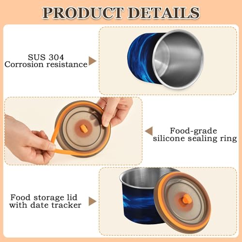 Contenedor de café hermético acero inoxidable 17oz azul miniatura 4