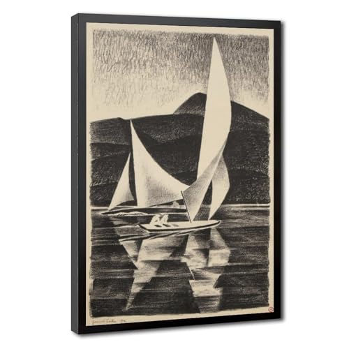 Impression sur toile Grand Lake Yacht Races par Arnold Ronnebeck cadre suspendu 50x75 cm