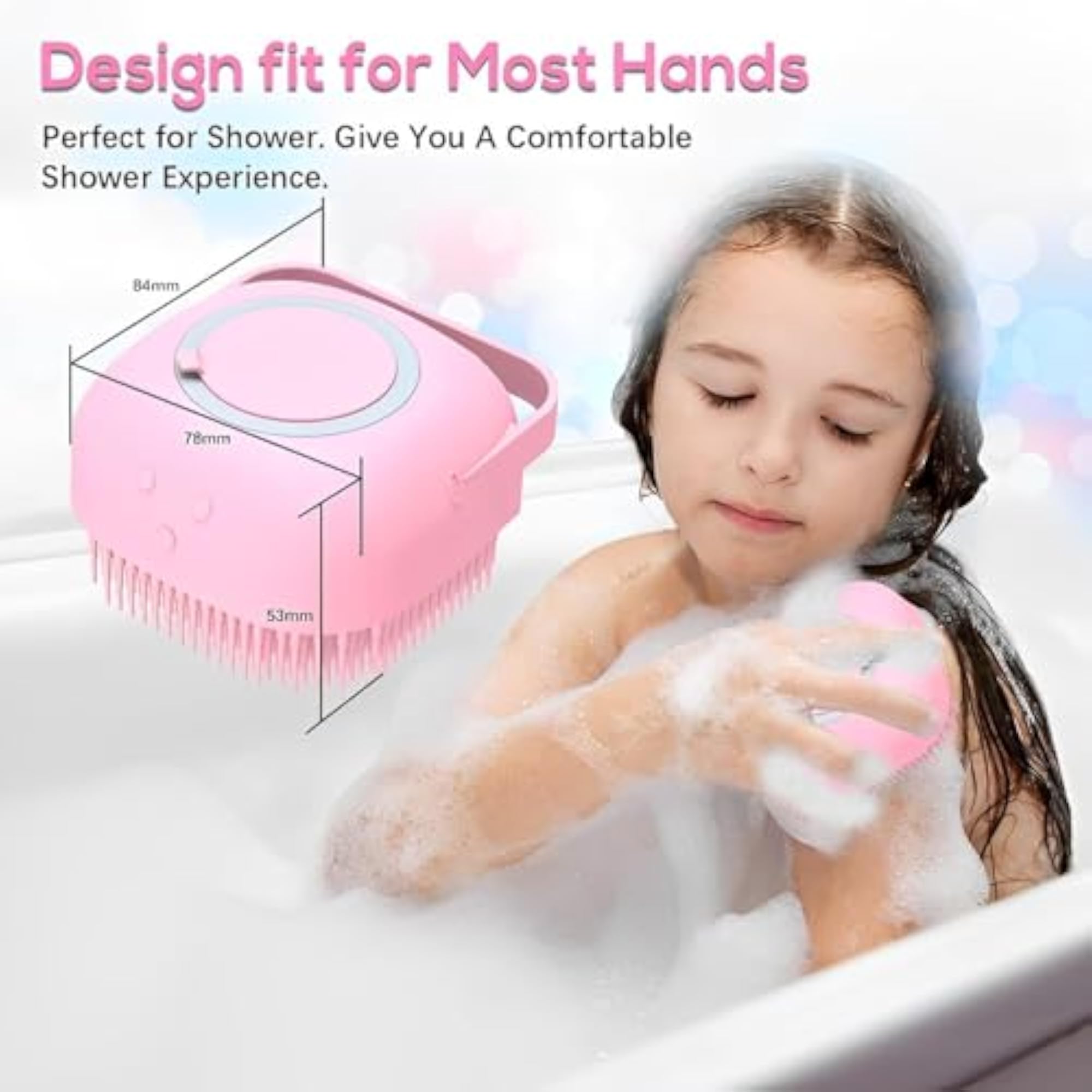 S-2 Silicone Soft Cleaning Body Bath Brush with Shampoo Dispenser