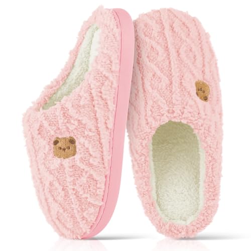 Pantufa Chinelo Adulto Antiderrapante Pelúcia Masculina e Feminina Chinelo Peluciada Térmica Inverno Confortável Rosa 39/40