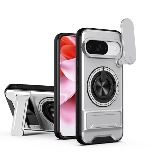 Funda magnética Tecno Spark Go 1 con ventana deslizante de cámara y anillo PC+TPU