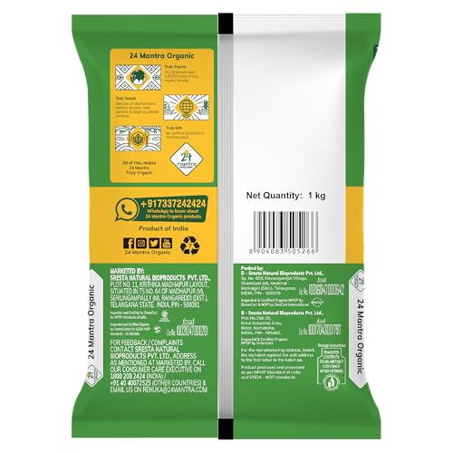 Image of 24 Mantra Organic 24Mantra Organic Unpolished Green Moong Whole /Hari Moong /Pesara Pappu - 1 Kg | Pack of 3 | 100% Organic | Chemical Free & Pesticides Free | Ideal for Sprouting | Unadulterated