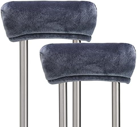 Midiciai Underarm Crutch Pads, Universal Thickened Underarm Padded Forearm Handle Pillow Covers for Hand Grips，Forearm Handle Padded Cushion Sets Accessories for Crutches（1 Blue Pair）