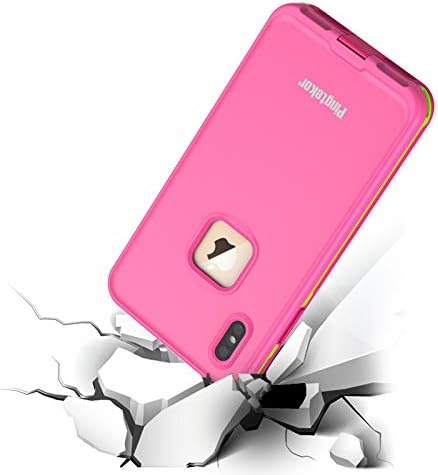 PINGTEKOR Waterproof iPhone Xs Max Case, Rugged Heavy Duty Wireless Charging Full Body Protective with Built-in Screen Protector Clear Case for iPhone Xs Max Case-Retail Packaging (Pink)