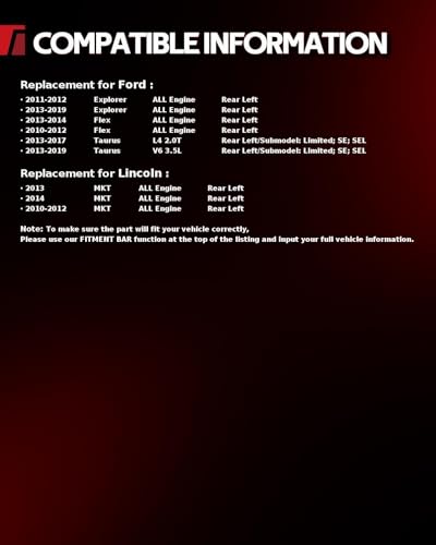 Image of Torchbeam Rear Brake Caliper Left for Ford 2011-2019 Explorer, Ford 2013-2019 Taurus 3.5L, Ford 2010-2014 Flex, Lincoln 2010-2014 MKT, Rear Left Caliper Replace # 18B5263