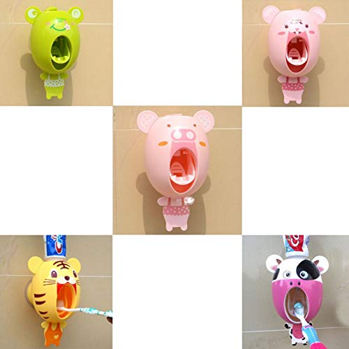 Dispenser automatico di dentifricio nuovi capretti animali del fumetto sveglio Set Design del fumetto bagno famiglia portaspazzolino (Color : 1)