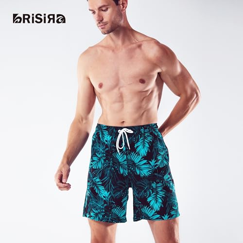BRISIRA Mens Swim Trunks Swim Shorts 7 inch Compression Liner Bathing Suit Beach Shorts Swimwear Stretch Quick Dry Pockets4
