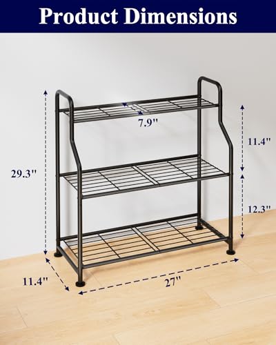image for Kitsure Plant Stand Indoor & Outdoor - 3-Tier Metal Plant Shelf with A