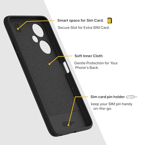 Image of Outlouders Bumper Case for OnePlus Nord Ce 3 Lite 5G | Full Camera Protection | TPU Soft Flexible Shockproof Back Cover (Black)