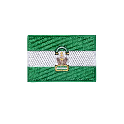 ELITRAINX Patch brodé drapeau des communautés d'Espagne avec dos crochet et boucle (Andalousie)