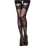 - Un motif sympa et sexy pour des jambes superbes. Bas en voile de couleur noir avec croisillons imprimés sur les jambes. - Composés de 12% Spandex 88% Nylon - Taille Unique T1 à T3 (36-38-40)