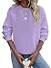 TICTICMIMI Lässige Damen-Sweatshirts mit Rundhalsausschnitt, langärmelig, lockere Passform, Herbst-Shirt, Lavendel, M