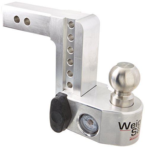 Weigh Safe WS6-2, 6" Drop Hitch w/ 2" Shank/Shaft, Adjustable Aluminum Trailer Hitch & Ball Mount w/ Built-in Scale, 2 Stainless Steel Balls (2" & 2-5/16") and a Double-pin Key Lock