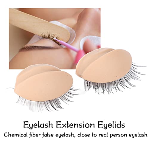 Uxsiya Mannequin Head Eyelids, Eyelash Grafting Practice 3 works Silicone Eyelids with Eyelashes Replaceable for Salon(color) - Image 3