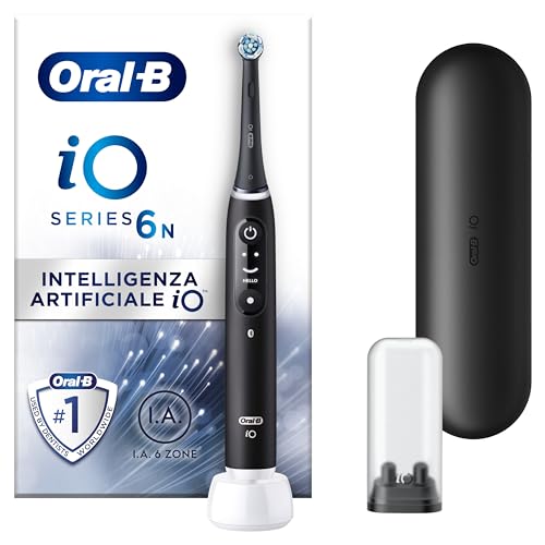 Oral-B Spazzolino Elettrico Ricaricabile iO 6N Nero, 2 Testine Di Ricambio, 1 Custodia Da Viaggio. 1 Spazzolino
