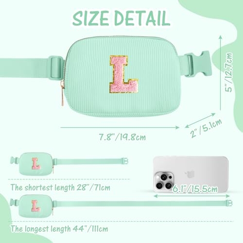 Image of Gitus 10 11 12 13 14 15 16 Year Old Girl Gifts Personalized Birthday Gifts for Women Daughter Sister Her Initial Belt Bag Fanny Pack Crossbody Bags for Teen Girl Gifts Trendy Stuff (Mint Green-L)