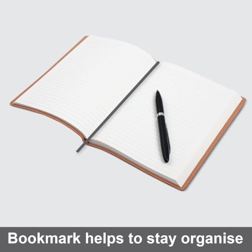 Image of Anupam Crave Journal Ruled A5 Notebook 192 Pages 80Gsm Flexible PU Cover Journal for Unisex, Travel Journal Notebook for Engineering, Notes Taking & Writing in School and Office (Brown)