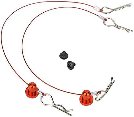 V GEBY Car Body Shell Clip Pins, Shell Body Clip Rope Car Shell Clips for 1/10 RC Car(Red) Rc Body Clips