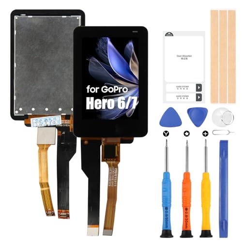 Para GoPro Hero 6 / Hero 7 LCD Display - para GoPro Hero6 LCD Touch Screen Digitalizador para GoPro Hero 7 LCD Pantalla de Repuesto Cristal Asamblea Kit Negro