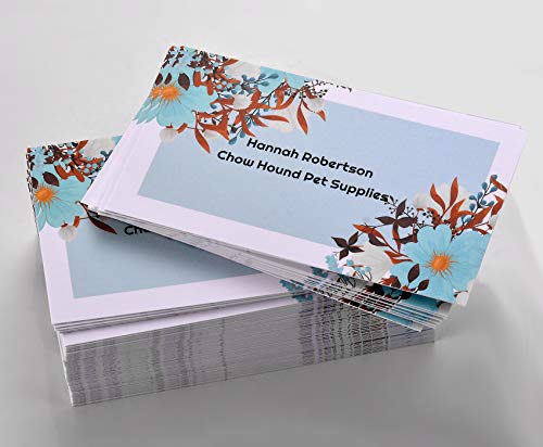 Amerixun Custom Name Card,Business Card,Thick Paper, Standard Size 3.5" x 2",Available Pack of 100,200 and 500 (Floral-2) - Thumbnail 4