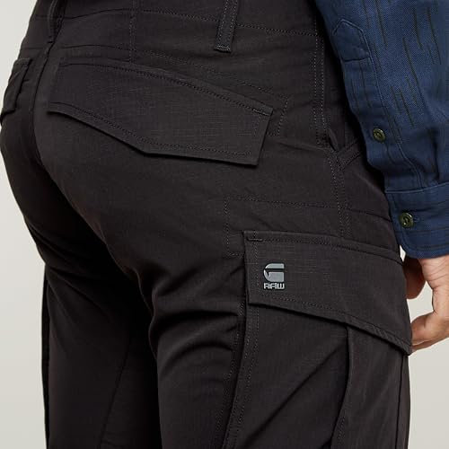 Pantalon Rovic G-Star Cargo Noir Coupe Ajustée pour Éviter les Genoux Déformés